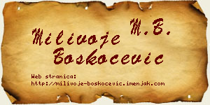 Milivoje Boškoćević vizit kartica